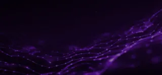 Abstract purple digital network with glowing interconnected nodes representing Cornelis high-performance computing networks